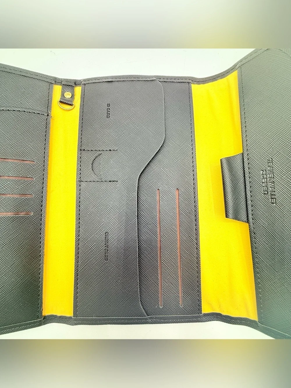 RFID Blocking Zoppen Travel Wallet Passport Holder Black Tri-Fold Organizer